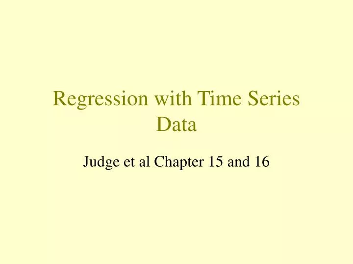 regression with time series data