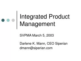 Integrated Product Management