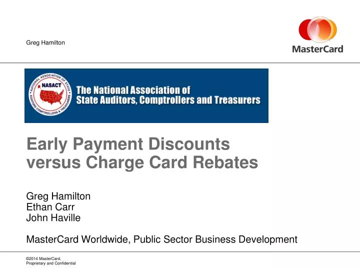 early payment discounts versus charge card rebates
