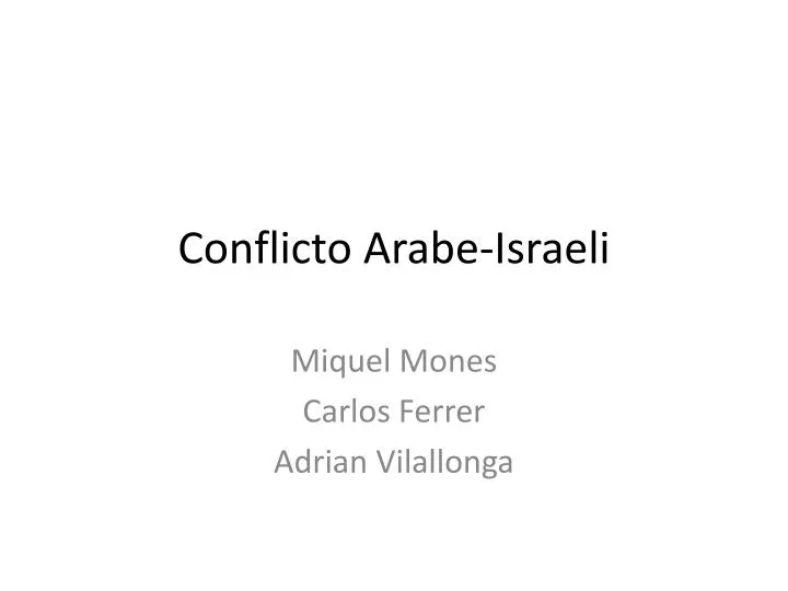 conflicto arabe israeli