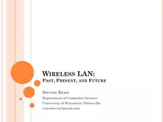 Wireless LAN: Past, Present, and Future