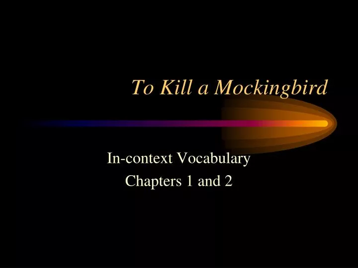 to kill a mockingbird