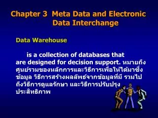 Chapter 3 Meta Data and Electronic Data Interchange