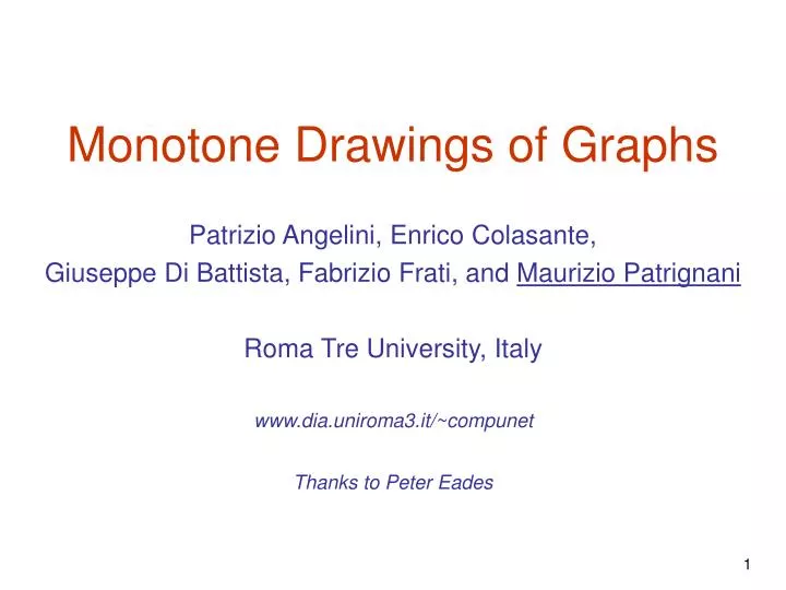 monotone drawings of graphs