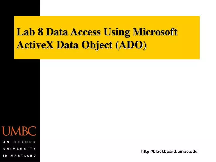 lab 8 data access using microsoft activex data object ado
