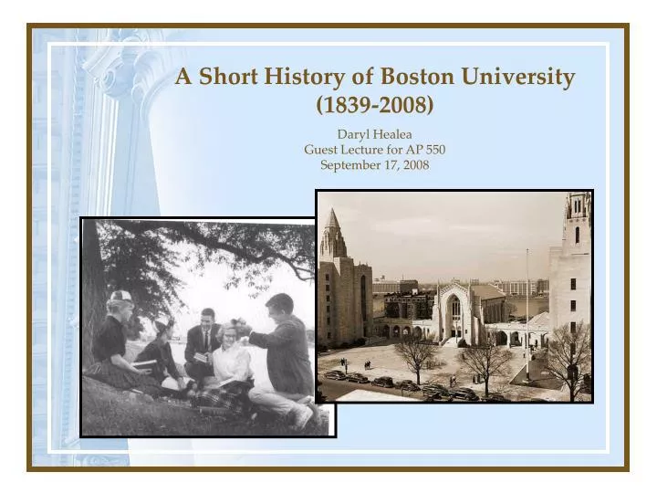 a short history of boston university 1839 2008