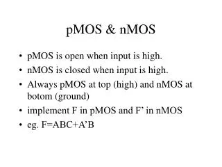 pMOS &amp; nMOS