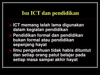 Isu ICT dan pendidikan