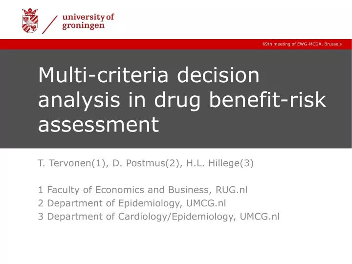 multi criteria decision analysis in drug benefit risk assessment