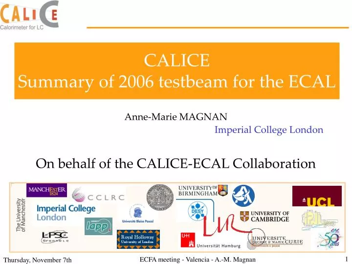 calice summary of 2006 testbeam for the ecal