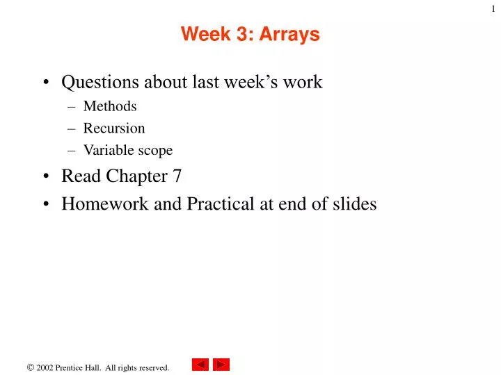 week 3 arrays