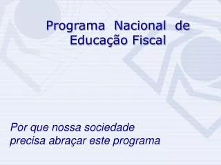Programa Nacional de Educação Fiscal