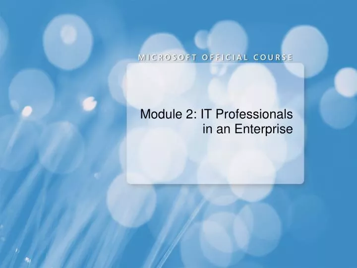 module 2 it professionals in an enterprise