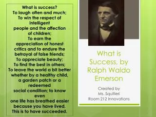 What is Success, by Ralph Waldo Emerson