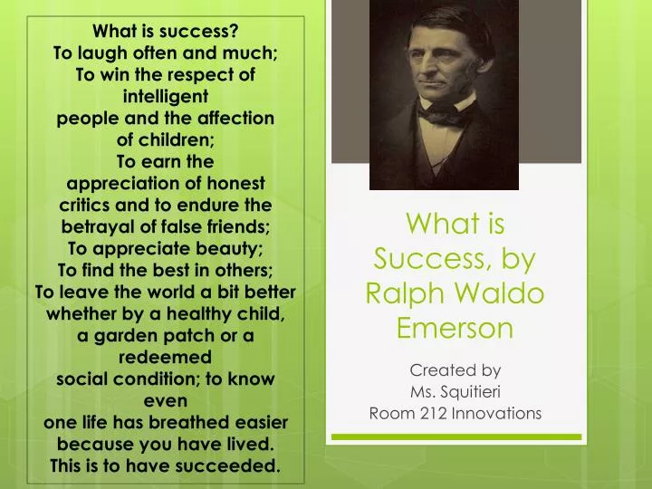 what is success by ralph waldo emerson