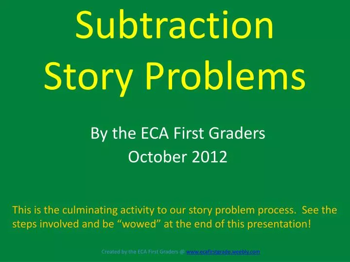 subtraction story problems