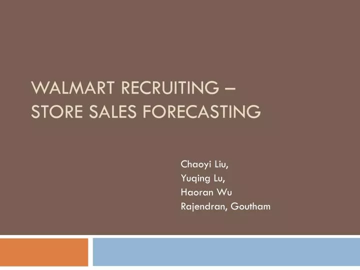 walmart recruiting store sales forecasting