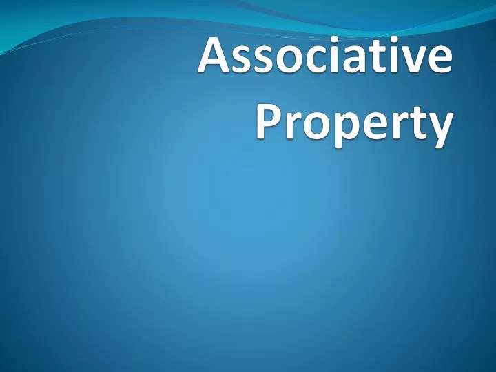 associative property