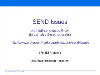 57th IETF, Vienna Jari Arkko, Ericsson Research