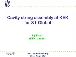 Cavity string assembly at KEK for S1-Global