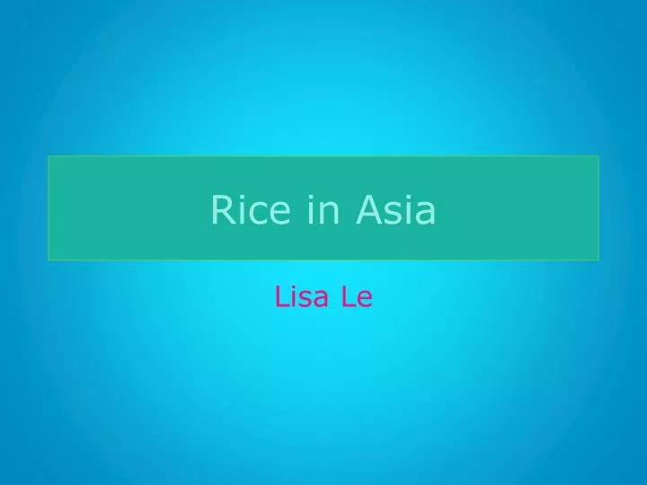 rice in asia