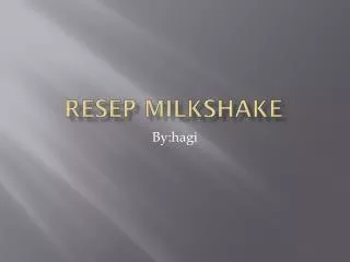 resep milkshake