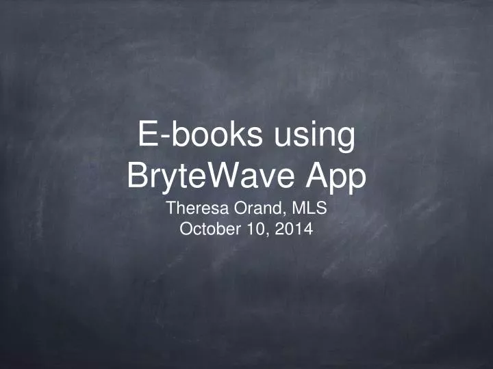 e books using brytewave app