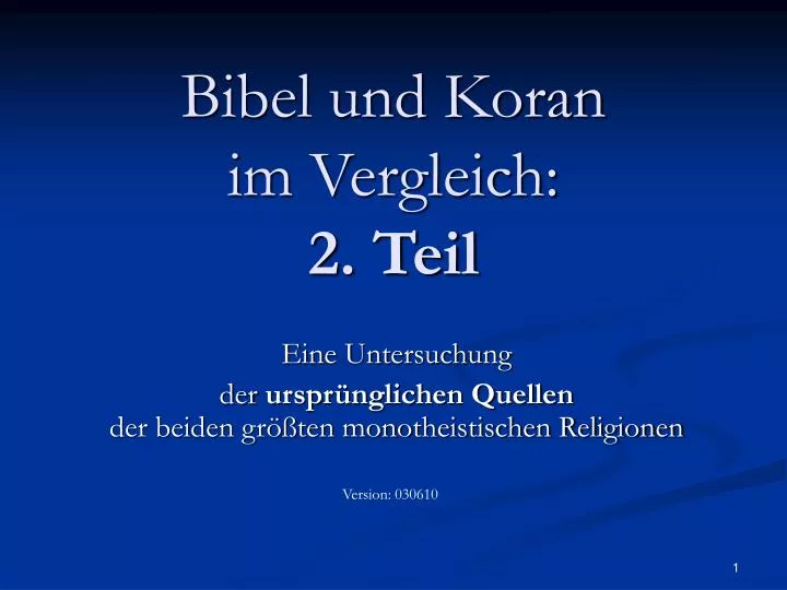 bibel und koran im vergleich 2 teil