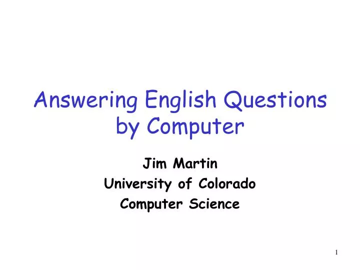 answering english questions by computer