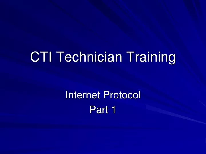 cti technician training
