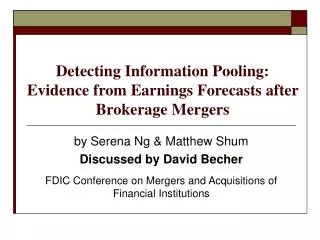 Detecting Information Pooling: Evidence from Earnings Forecasts after Brokerage Mergers