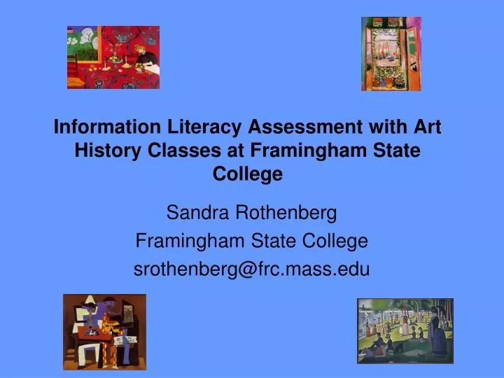 information literacy assessment with art history classes at framingham state college