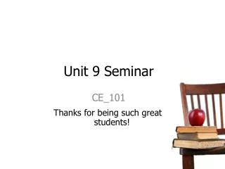 Unit 9 Seminar