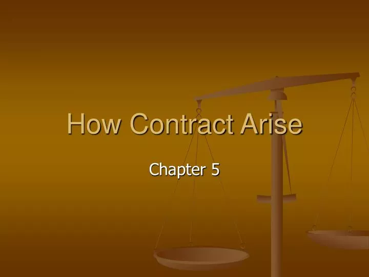 how contract arise