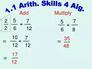 1.1 Arith. Skills 4 Alg.