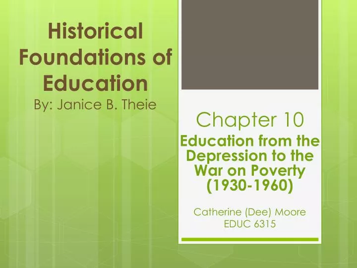 historical foundations of education by janice b theie