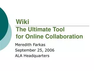 Wiki The Ultimate Tool for Online Collaboration