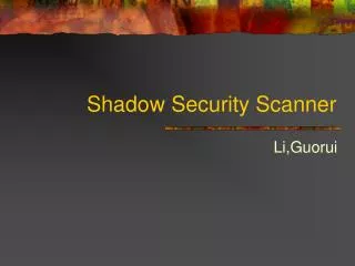 Shadow Security Scanner
