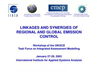 LINKAGES AND SYNERGIES OF REGIONAL AND GLOBAL EMISSION CONTROL