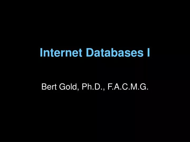 internet databases i