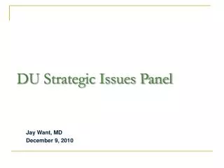 DU Strategic Issues Panel
