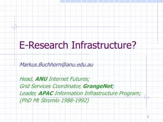 E-Research Infrastructure?