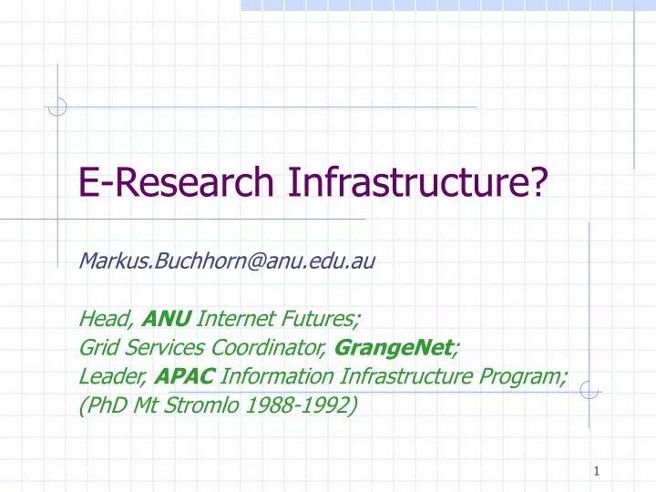 e research infrastructure