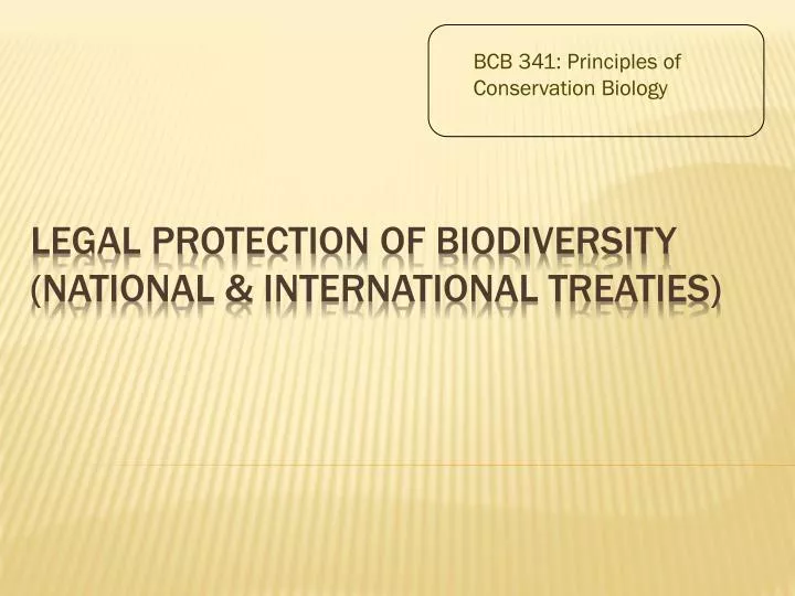 legal protection of biodiversity national international treaties