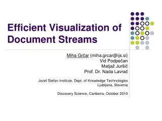 Efficient Visualization of Document Streams