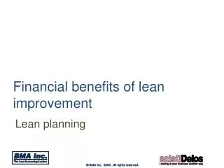 Financial benefits of lean improvement