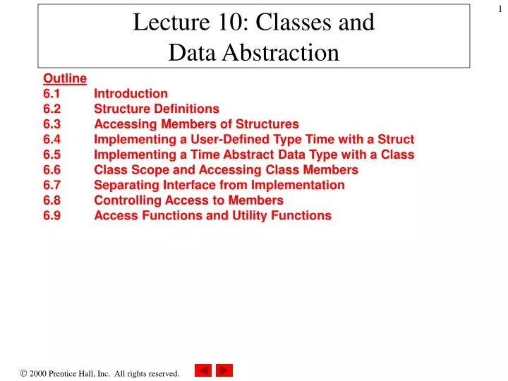 lecture 10 classes and data abstraction