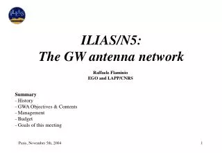ILIAS/N5: The GW antenna network