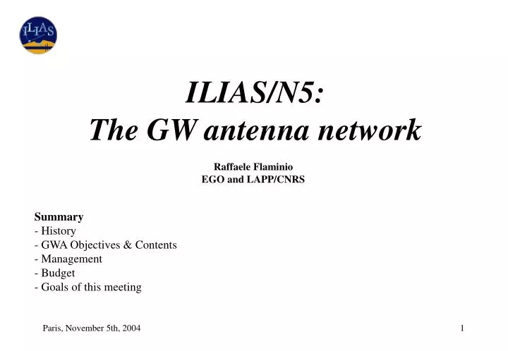 ilias n5 the gw antenna network