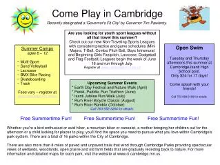 Come Play in Cambridge